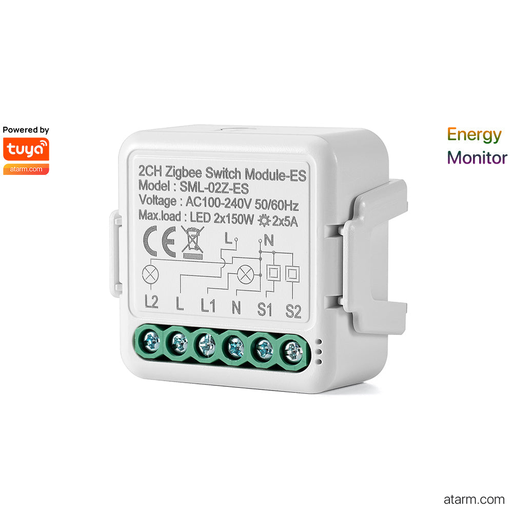SML-02Z-ES 2CH Zigbee Switch Module - Energy Monitor